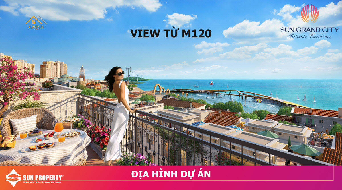 G&oacute;c view từ tầng tum căn Shophouse M120 cung đường Milan ph&acirc;n khu The Center Hillside